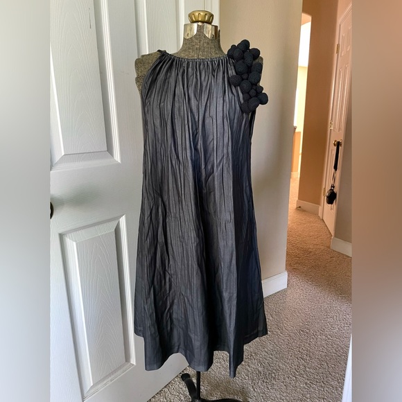 Anthro Girls from Savoy Shares Branchflower Silk Pleated Belted Dress Size 10 - Picture 3 of 10